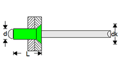 Blind Rivets / Open Type Blind Rivets / Aluminium-Steel Countersunk Head