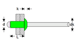 Blind Rivets / Open Type Blind Rivets / Aluminium-Steel Dome Head