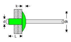 Blind Rivets / Open Type Blind Rivets / Aluminium-Steel Large Flange Head