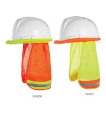 Lime neck shade for hard hat