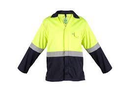 Navy / Lime Reflective Jacket 65/35 cotton S