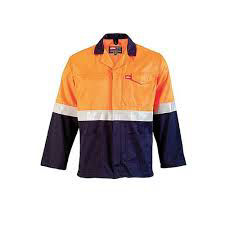 Navy / Orange Reflective Jacket 65/35 cotton S