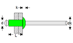 Aluminium Steel Dome Blind Rivets / Peeled Rivets