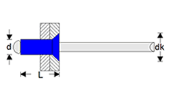 Countersunk Head Blind Rivets / Open Type Blind Rivets Stainless-Steel Rivets